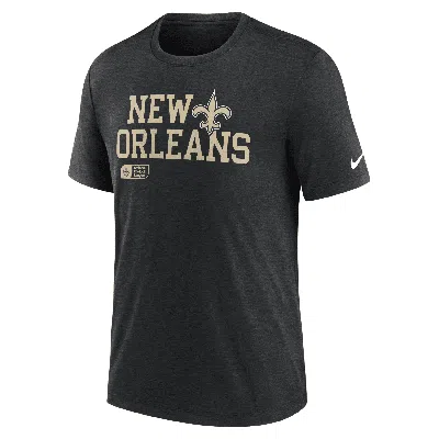 Nike New Orleans Saints Overlap Lockup  Men's Nfl T-shirt In Black