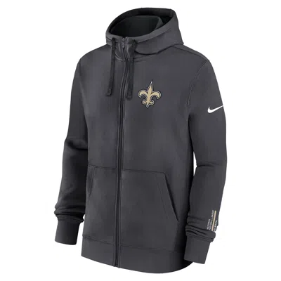 Nike New Orleans Saints Playbook Page Club  Men's Nfl Full-zip Hoodie In Gray