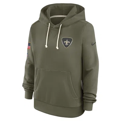 Nike New Orleans Saints Salute To Service Sideline  Women's Dri-fit Nfl Pullover Hoodie In Green