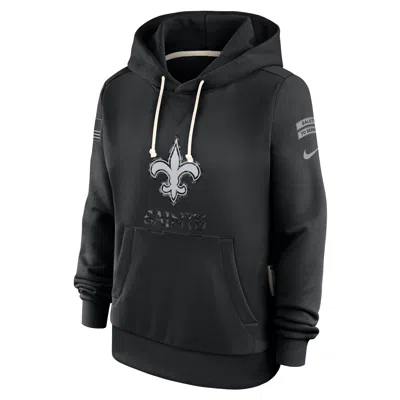Nike New Orleans Saints Salute To Service Sideline  Women's Dri-fit Nfl Pullover Hoodie In Black