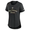 Nike New Orleans Saints Script  Women's Nfl T-shirt In Black