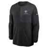 Nike New Orleans Saints Sideline Coach  Men's Dri-fit Nfl Long-sleeve Top In Black
