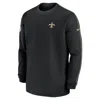 Nike Men's  Black New Orleans Saints 2023 Sideline Throwback Heavy Brushed Waffle Long Sleeve T-shirt In Black