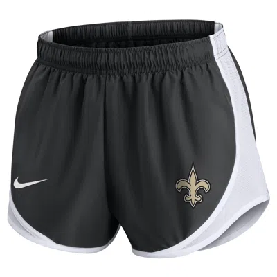 Nike New Orleans Saints Tempo  Women's Dri-fit Nfl Shorts In Black,white