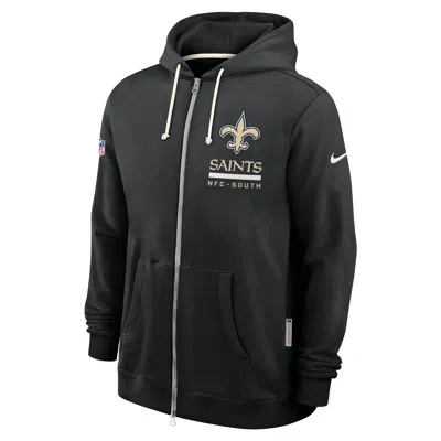 Nike Black New Orleans Saints Sideline Standard Issue Utility Player Dri-fit Full-zip Hoodie