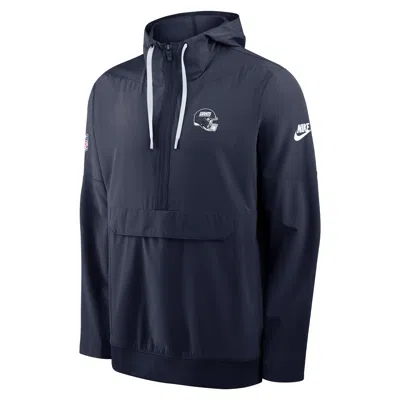 Nike New York Giants Alt Anorak  Men's Nfl 1/2-zip Hooded Jacket In Blue