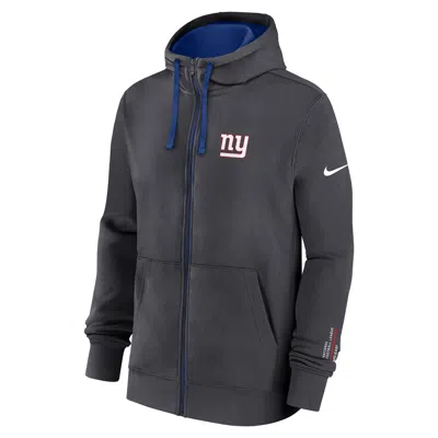 Nike New York Giants Playbook Page Club  Men's Nfl Full-zip Hoodie In Gray