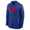 Nike Royal New York Giants Sideline Pure Fury Performance Long Sleeve Hoodie T-shirt In Blue