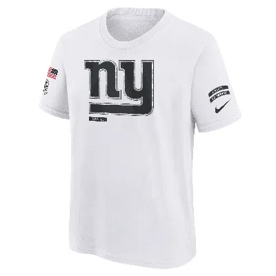 Nike New York Giants Salute To Service Primary Edge Legend Big Kids'  Dri-fit Nfl T-shirt In White