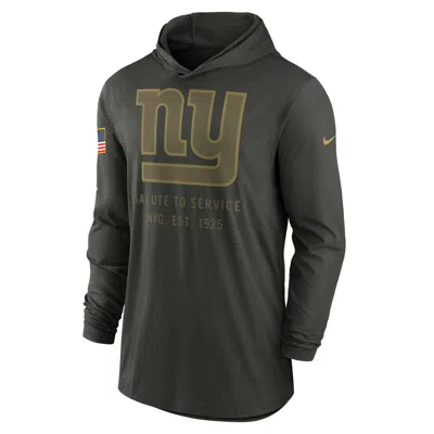 Nike New York Giants Salute To Service Sideline Menâs  Men's Dri-fit Nfl Long-sleeve Hooded Top In Green