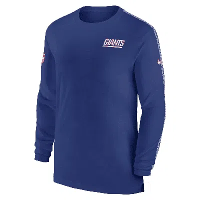 Nike Men's Royal New York Giants Sideline Coach Uv Performance Long Sleeve T-shirt In Royal,white