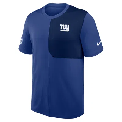 Nike New York Giants Sideline Coach  Men's Dri-fit Nfl Top In Blue