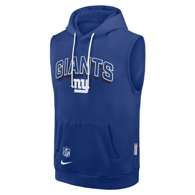 Nike New York Giants Sideline  Men's Dri-fit Nfl Sleeveless Pullover Hoodie In Blue