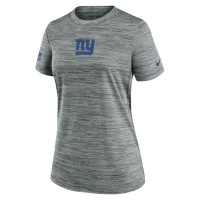Nike New York Giants Sideline Team Issue Velocity  Women's Dri-fit Nfl T-shirt In Gray
