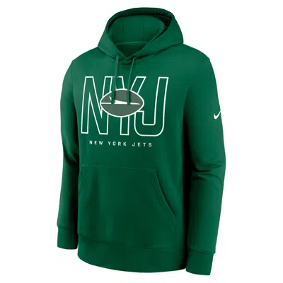 Nike New York Jets Busted Play Club  Men's Nfl Pullover Hoodie In Green