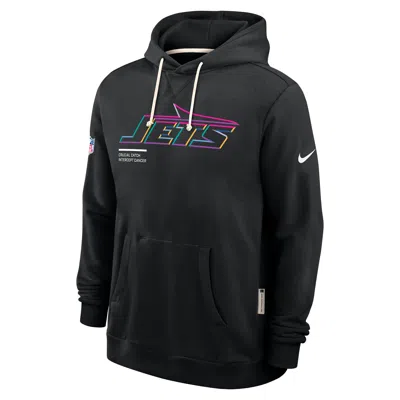 Nike New York Jets Crucial Catch Sideline  Men's Dri-fit Nfl Pullover Hoodie In Black