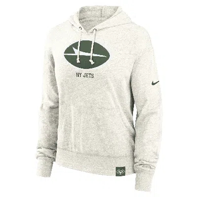 Nike Cream New York Jets Gym Vintage Logo Pullover Hoodie