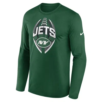 Nike New York Jets Legend Icon  Men's Dri-fit Nfl Long-sleeve T-shirt In Green