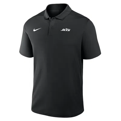Nike New York Jets Logo Victory  Men's Dri-fit Nfl Polo In Black