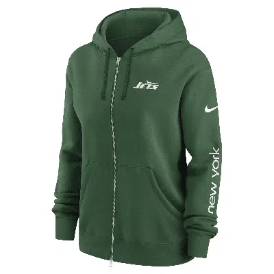Nike New York Jets Phoenix  Women's Nfl Full-zip Hoodie In Green