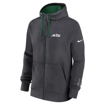Nike New York Jets Playbook Page Club  Men's Nfl Full-zip Hoodie In Burgundy