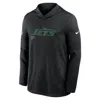 Nike New York Jets Pure Fury Sideline  Men's Dri-fit Nfl Long-sleeve Hooded Top In Black