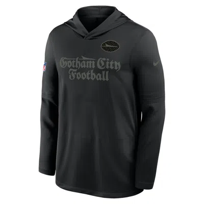 Nike New York Jets Rivalries Collection Sideline  Men's Dri-fit Nfl Long-sleeve Hooded Top In Black