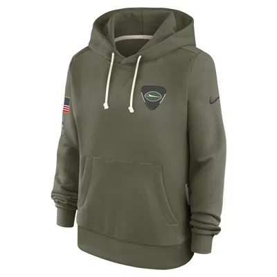 Nike New York Jets Salute To Service Sideline  Women's Dri-fit Nfl Pullover Hoodie In Green
