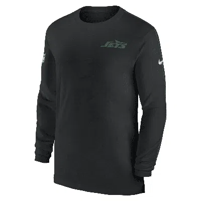 Nike New York Jets Sideline Coach  Men's Dri-fit Nfl Long-sleeve Top In Black