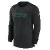 Nike Men's Black New York Jets Sideline Player Performance Long Sleeve T-shirt In Black