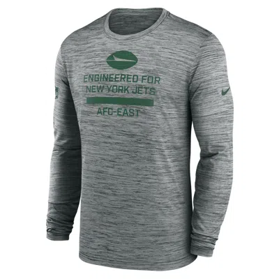 NIKE NEW YORK JETS SIDELINE TEAM ISSUE VELOCITY  MEN'S DRI-FIT NFL LONG-SLEEVE T-SHIRT,1015859491