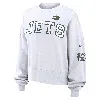 Nike Women's White New York Jets Oversized Long Sleeve Cropped Sweatshirt In White