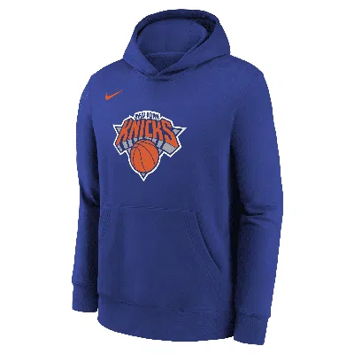 Nike New York Knicks Club Big Kids'  Nba Pullover Hoodie In Blue