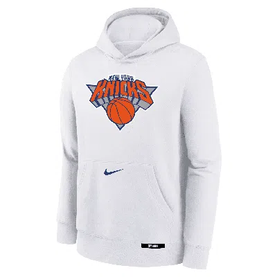 Nike New York Knicks Club City Edition Big Kids'  Nba Pullover Hoodie In White