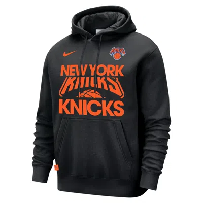 Nike Black New York Knicks Courtside Club Pullover Hoodie