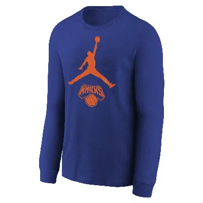 Nike New York Knicks Essential Big Kids' Jordan Nba Long-sleeve T-shirt In Black