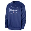 Nike New York Knicks Spotlight  Men's Dri-fit Nba Crew-neck Sweatshirt In Blue