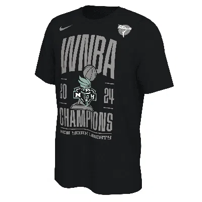 Nike Big Boys And Girls Black New York Liberty 2024 Wnba Finals Champions Locker Room T-shirt