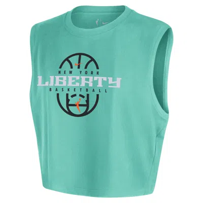Nike New York Liberty  Women's Wnba Authentic Sleeveless Cropped T-shirt In Green