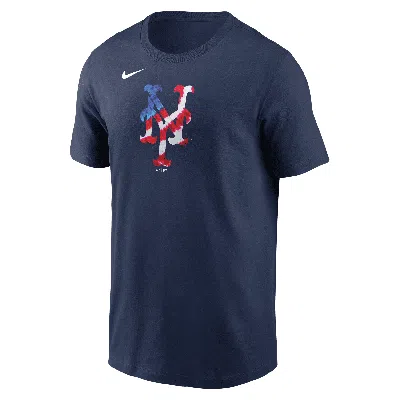 Nike New York Mets Americana  Men's Mlb T-shirt In Blue