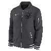 Nike New York Mets Authentic Collection City Connect  Men's Mlb Full-zip Bomber Jacket In Gray