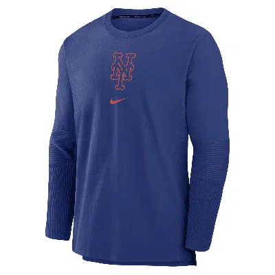 Nike New York Mets Authentic Collection Player  Men's Dri-fit Mlb Pullover Jacket In Blue