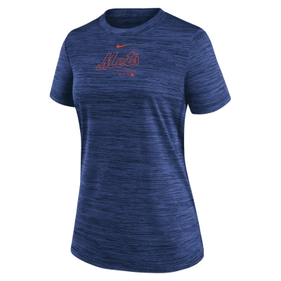 Nike New York Mets Authentic Collection Practice Velocity  Women's Dri-fit Mlb T-shirt In Blue