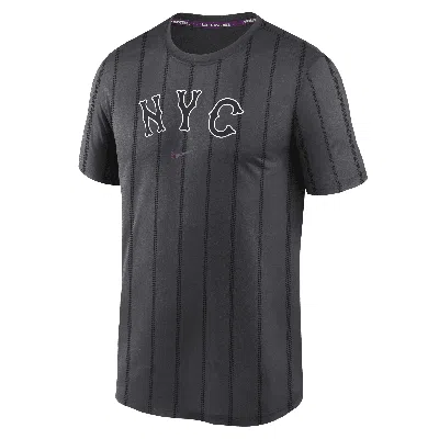 Nike New York Mets City Connect Practice Velocity  Men's Dri-fit Mlb T-shirt In Gray
