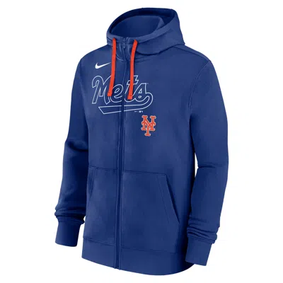 NIKE NEW YORK METS KNOCKOUT SCRIPT  MEN'S MLB FULL-ZIP HOODIE,1015813389