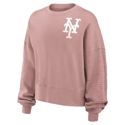 Nike New York Mets Statement  Women's Mlb Pullover Sweatshirt In Pink
