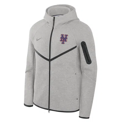Nike New York Mets Tech Fleece Windrunner  Men's Mlb Full-zip Hooded Jacket In Gray
