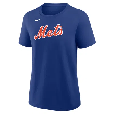 Nike New York Mets Wordmark  Women's Mlb T-shirt In Blue