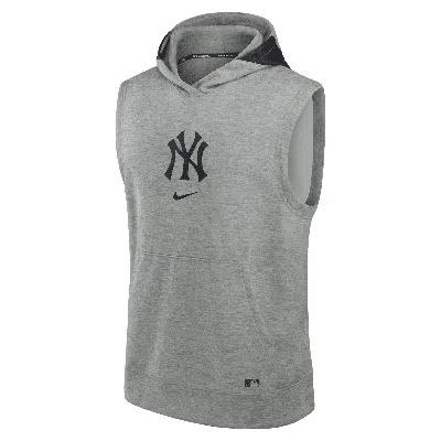 Nike New York Yankees Authentic Collection Early Work Menâs  Men's Dri-fit Mlb Sleeveless Pullover Hood In Gray