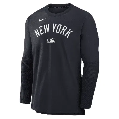 Nike New York Yankees Authentic Collection Player  Men's Dri-fit Mlb Pullover Sweatshirt In Blue